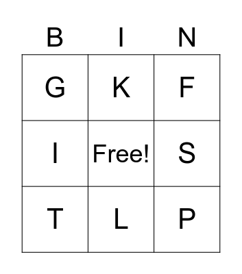 ABC Uppercase Review Bingo Card