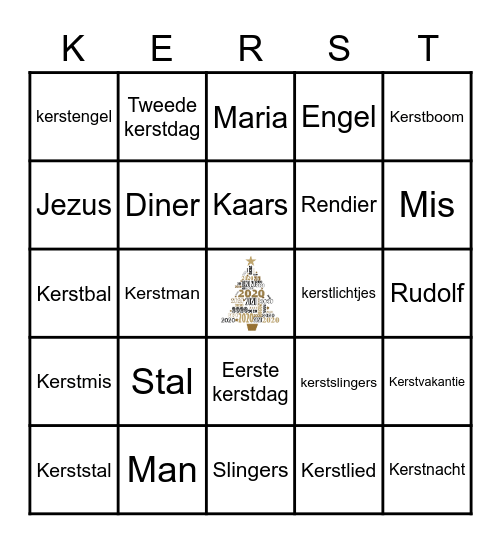 kerstbingo Card