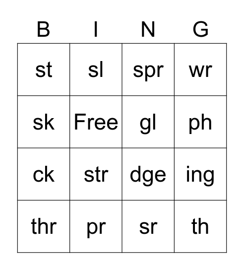2nd Grade Virtual words Bingo Card