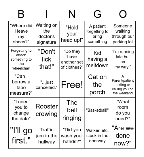 NDT Programs Bingo Card