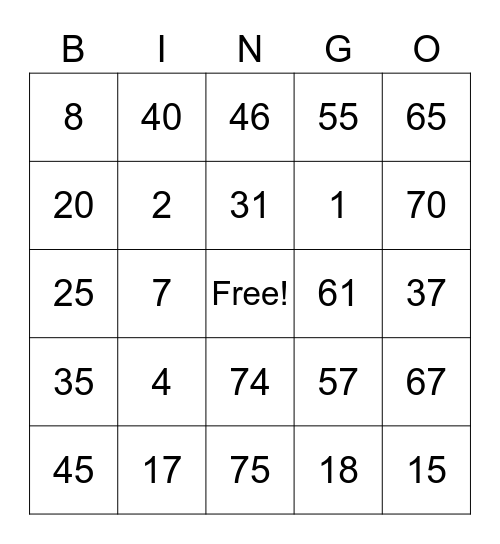 Joshua Pequiro Bingo Card