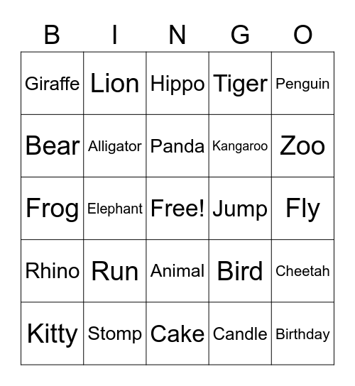 Quinn Turns Two! Bingo Card