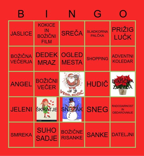 BOŽIČNI BINGO Card