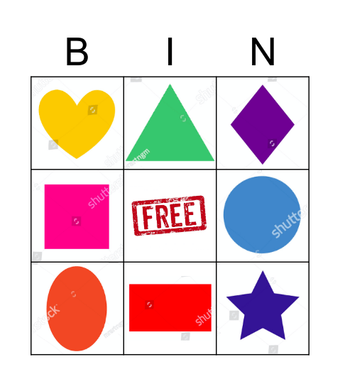 Shapes Bingo Card
