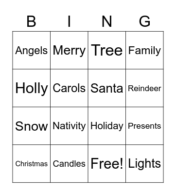 It's Christmas Bingo Card