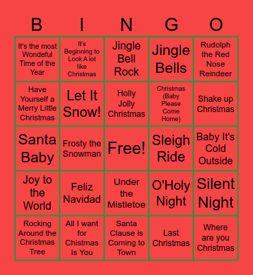 Christmas Bingo! Bingo Card