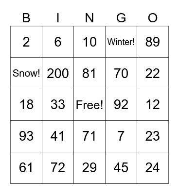 Mrs. Piano's Math BINGO Card