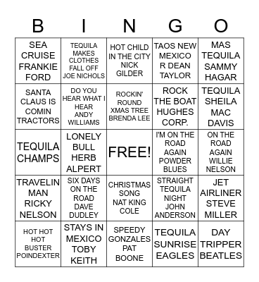 CHRISTMAS HOLIDAY Bingo Card