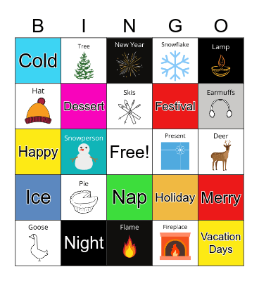 Holiday Bingo 12/17 Bingo Card