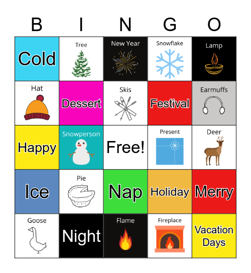 Holiday Bingo 12/17 Bingo Card