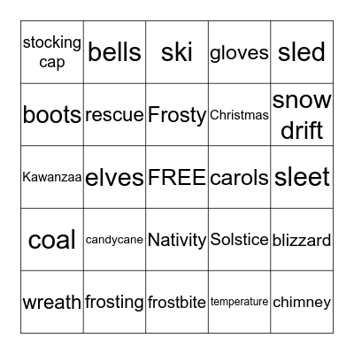 Tis the Season Bingo Card