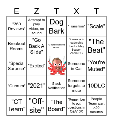 All Hands Bingo Card