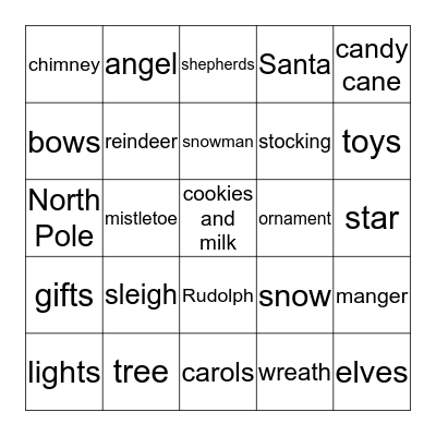Christmas Bingo Card
