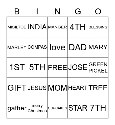 family fun Bingo Card