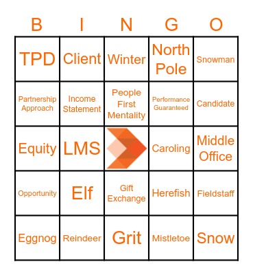 TPD Holiday Bingo! Bingo Card