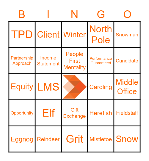 TPD Holiday Bingo! Bingo Card