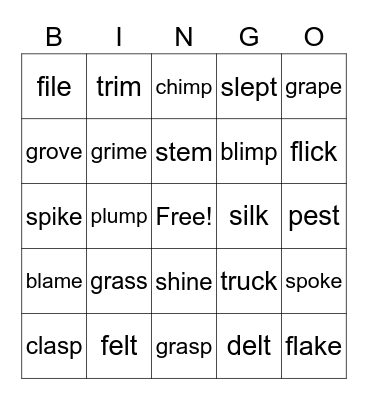 Review Bingo Card