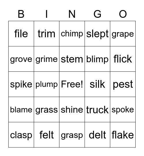 Review Bingo Card