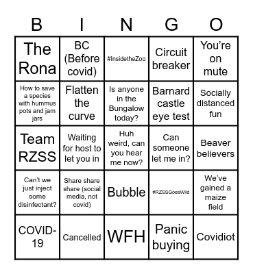 Conservation Bingo! Bingo Card
