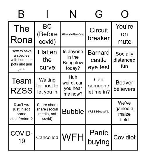 Conservation Bingo! Bingo Card