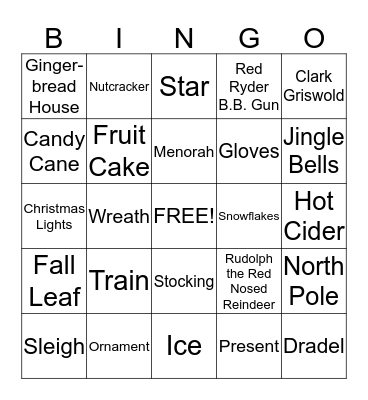 Holiday Bingo Card