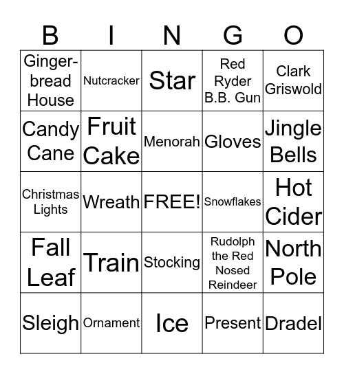 Holiday Bingo Card