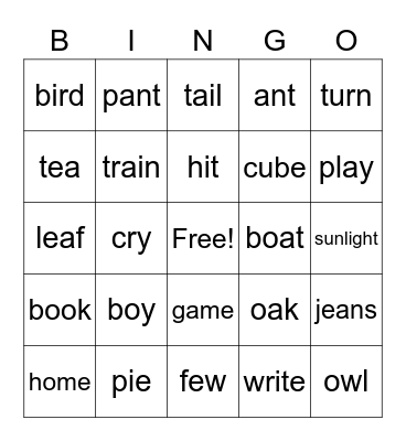 Alternatives Bingo Card