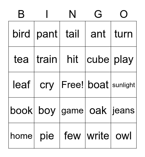 Alternatives Bingo Card