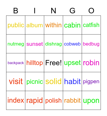 Wilson 3.1 Page 5 Bingo Card