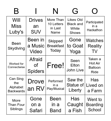 Liongard Social Bingo Card