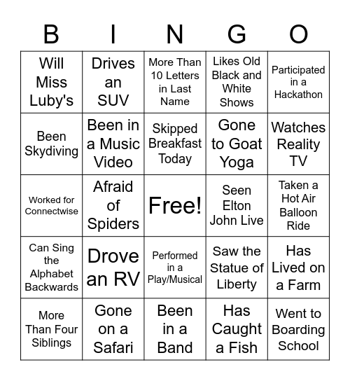Liongard Social Bingo Card