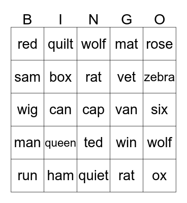 Fun Quilt Bingo Card