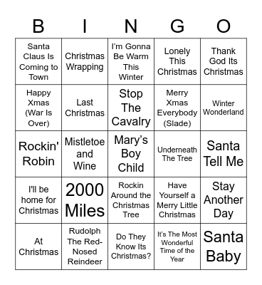 Christmas Bingo Card