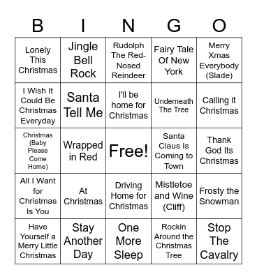 Christmas Bingo Card