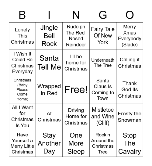 Christmas Bingo Card