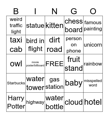 Christmas Trip #2 Bingo Card