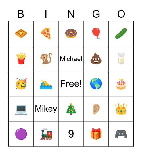 Happy Birthday Mikey! Bingo Card