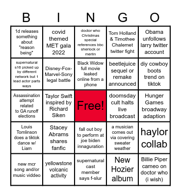 last 16 days of december !!!! Bingo Card