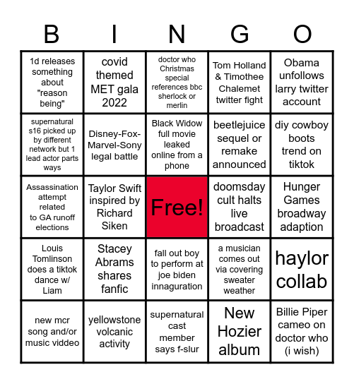 last 16 days of december !!!! Bingo Card