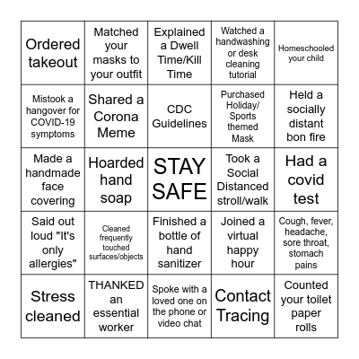 COVID BINGO Card