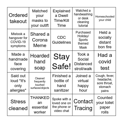 COVID BINGO Card