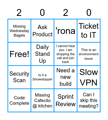 2020 Work (4x4) Bingo Card