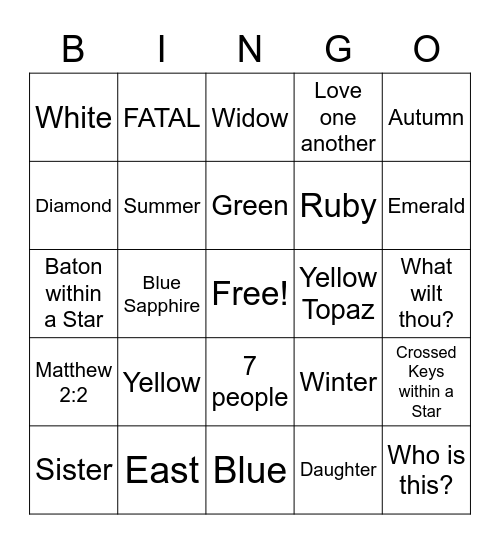 OES BINGO Card