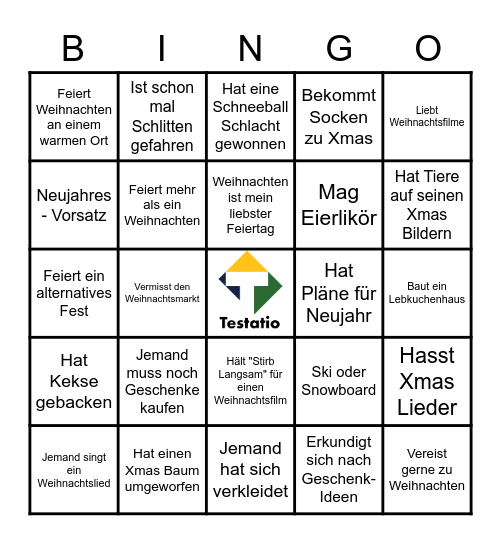 Testatio Bingo Card
