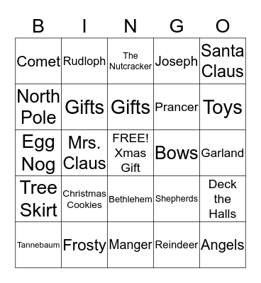 Christmas Bingo Card