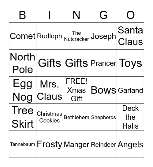 Christmas Bingo Card
