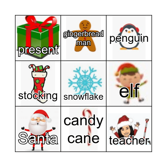 Christmas bingo Card