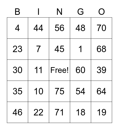 Hubert Ladroma Bingo Card