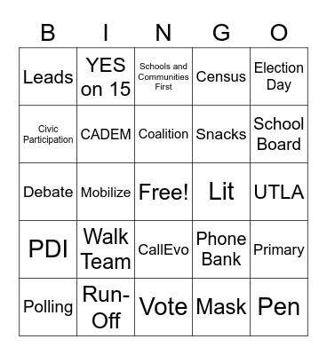 GroundWorks Campaigns Bingo Card