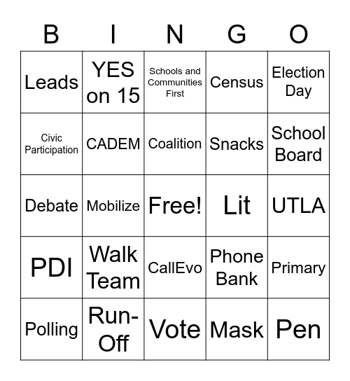 GroundWorks Campaigns Bingo Card